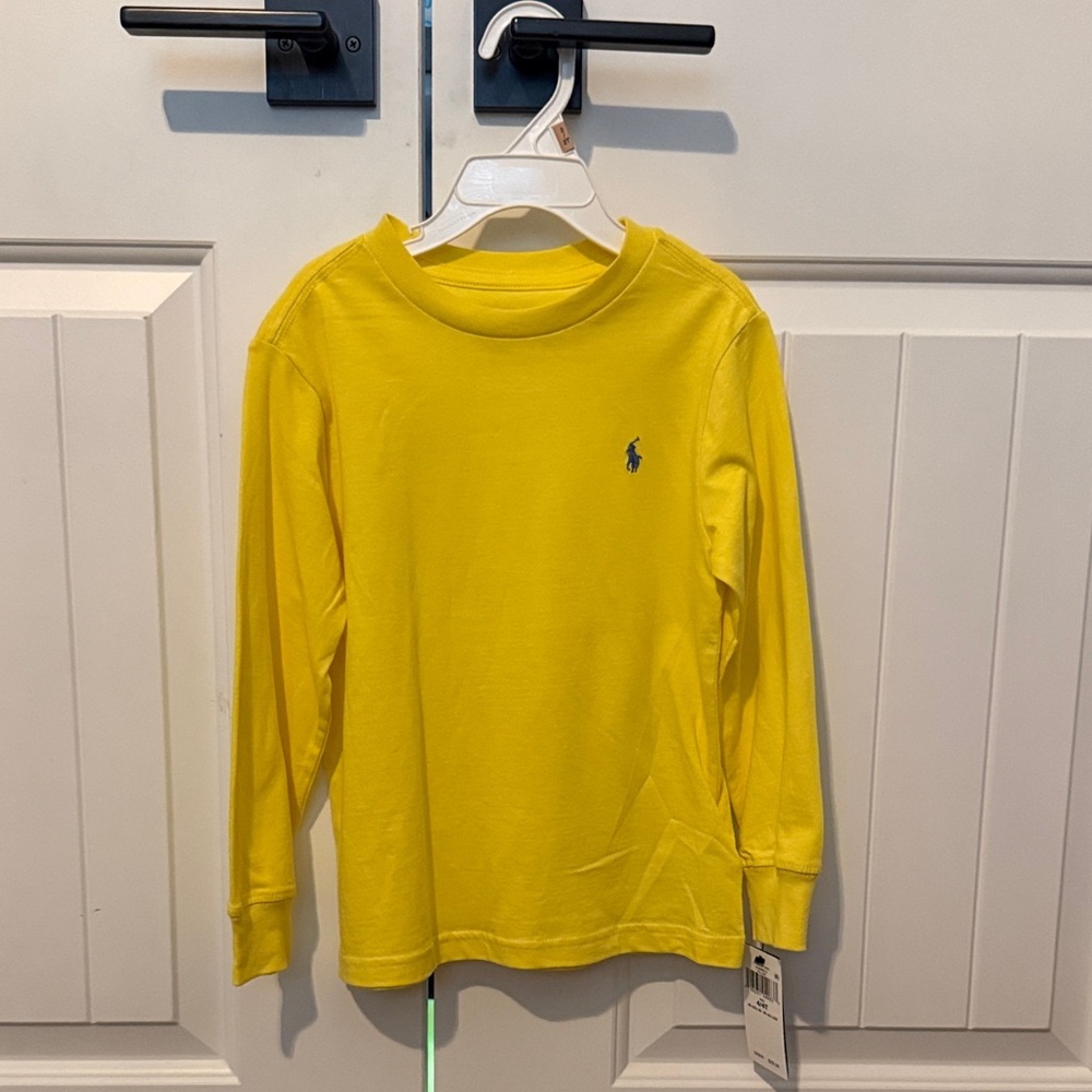 Polo Ralph Lauren Yellow Long Sleeve Kids Shirt NWT